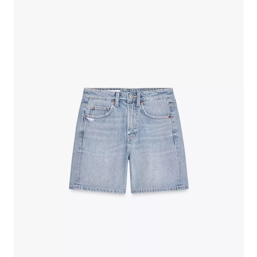 Zara TRF Mid Rise Jean Shorts